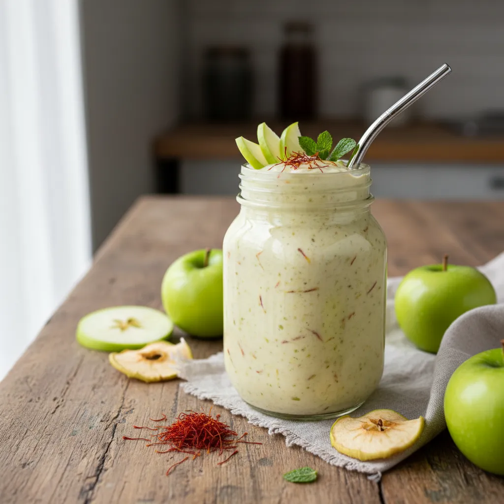 Autumn Green Apple and Saffron Infused Smoothie