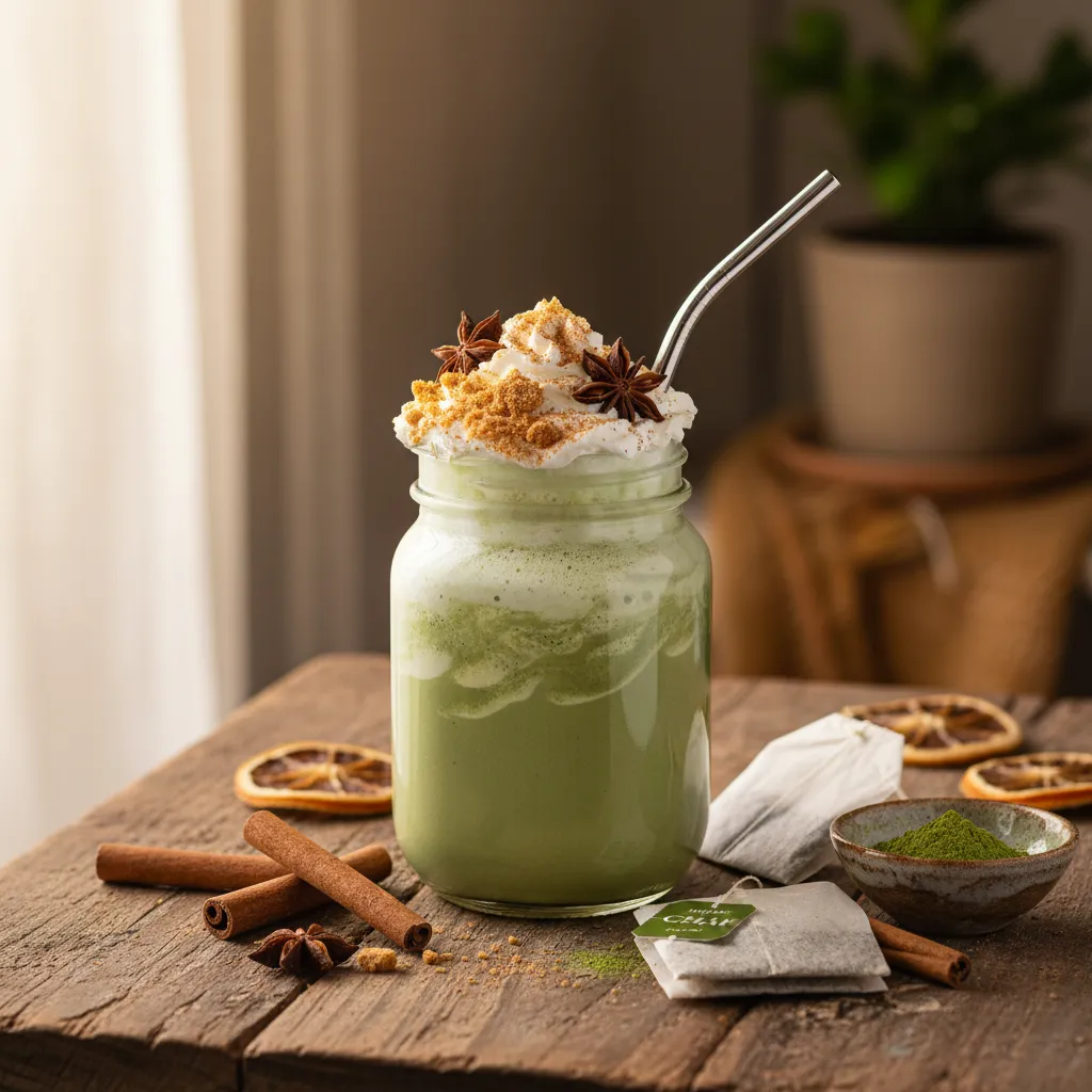 Autumn Spice Chai Infusion Smoothie with Matcha Twist