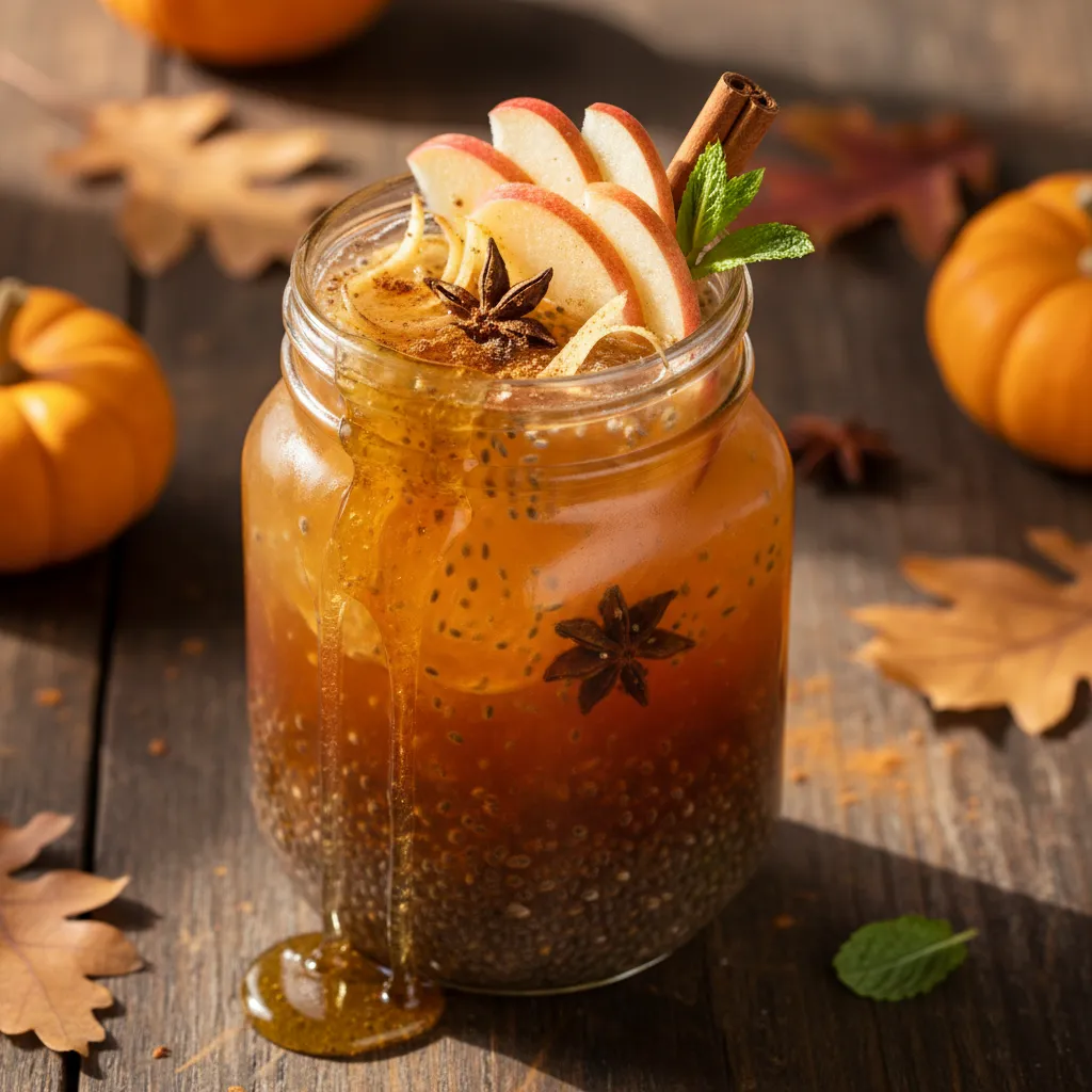 Autumn Spice Chia Lemonade with Ginger and Honeycrisp Apple