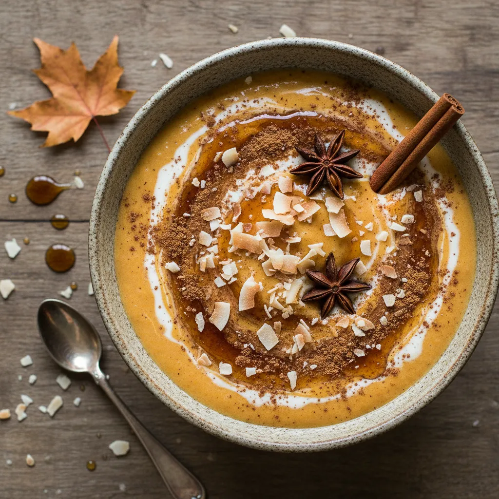 Autumn Spice Coconut Smoothie with Cinnamon and Maple