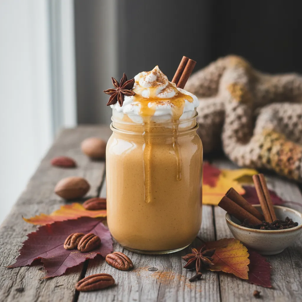 Autumn Spice Coconut Smoothie with Cinnamon and Maple