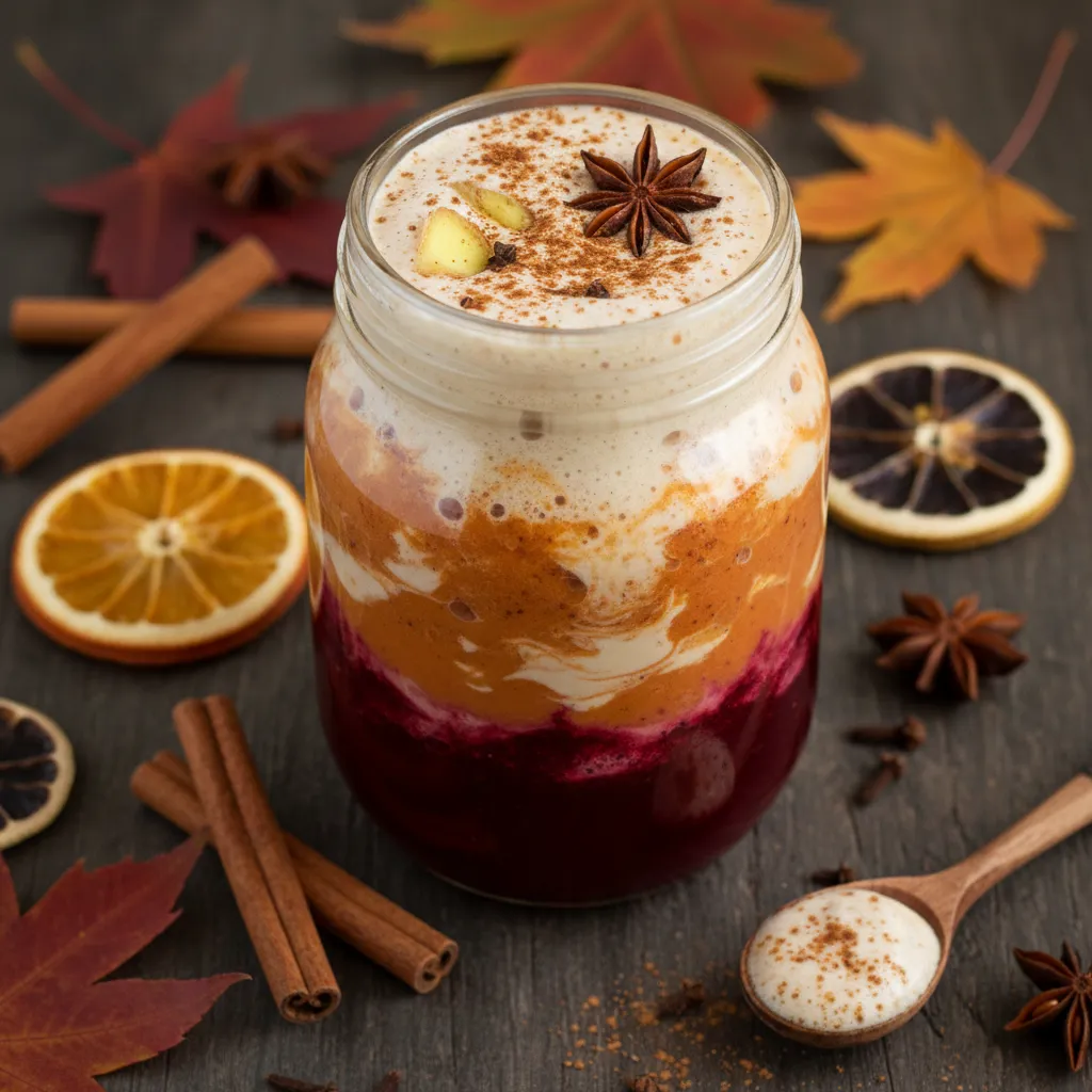 Autumn Spice Sweet Potato and Beet Smoothie with Ginger Infusion