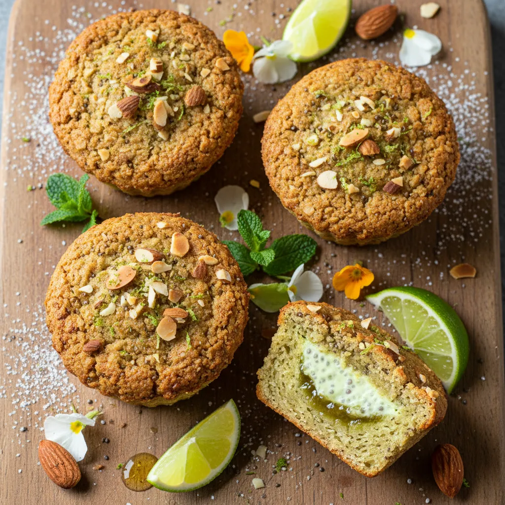 Baked Almond Lime Chia Energy Cups