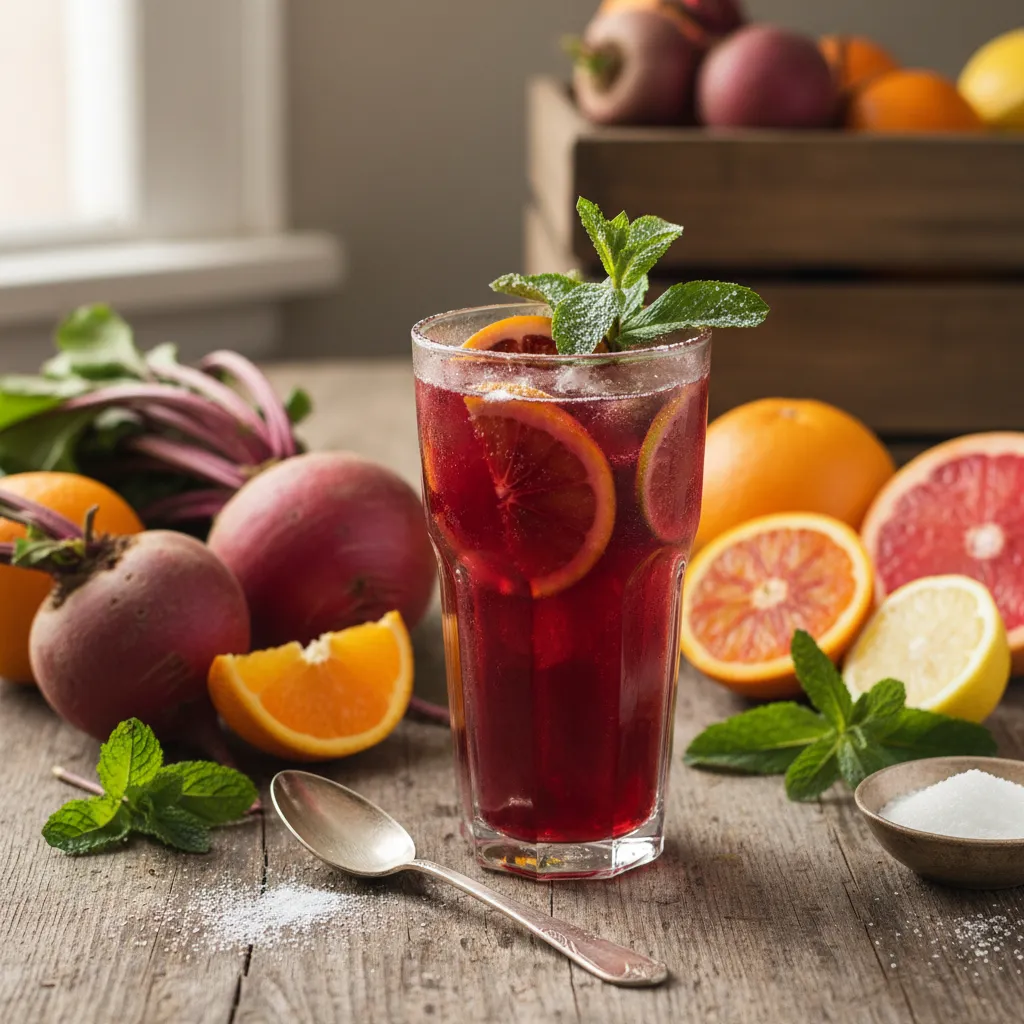 Beetroot and Citrus Mint Sparkler