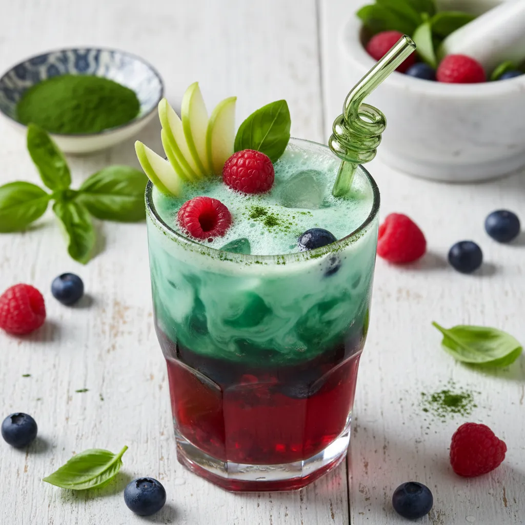 Berry Basil Bliss Infusion with Spirulina Twist