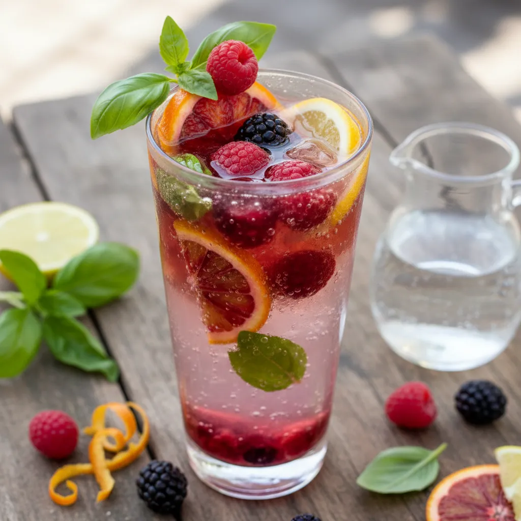 Berry Basil Citrus Sparkler
