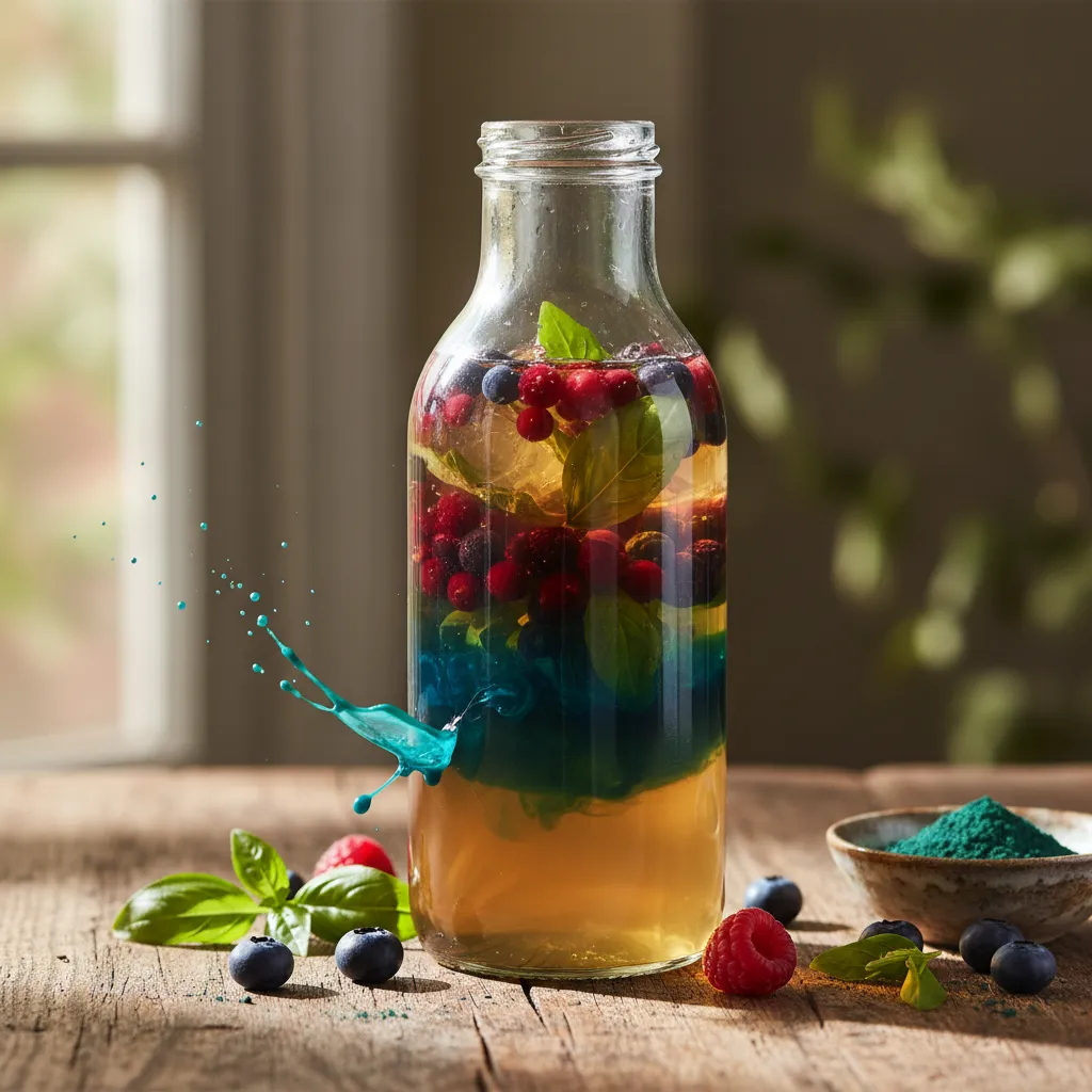 Berry Basil Infusion with Spirulina Splash