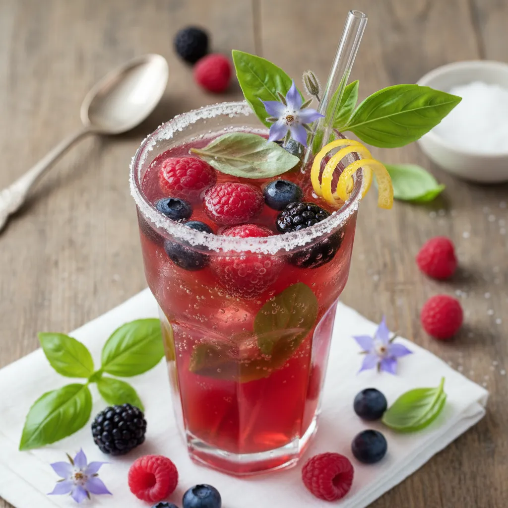 Blossoming Berry Basil Sparkler