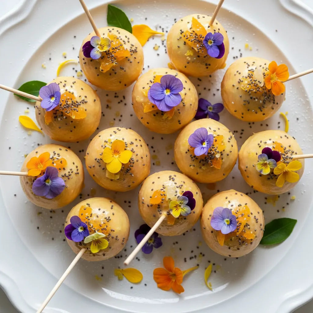 Blossoming Citrus and Chia Cake Pops