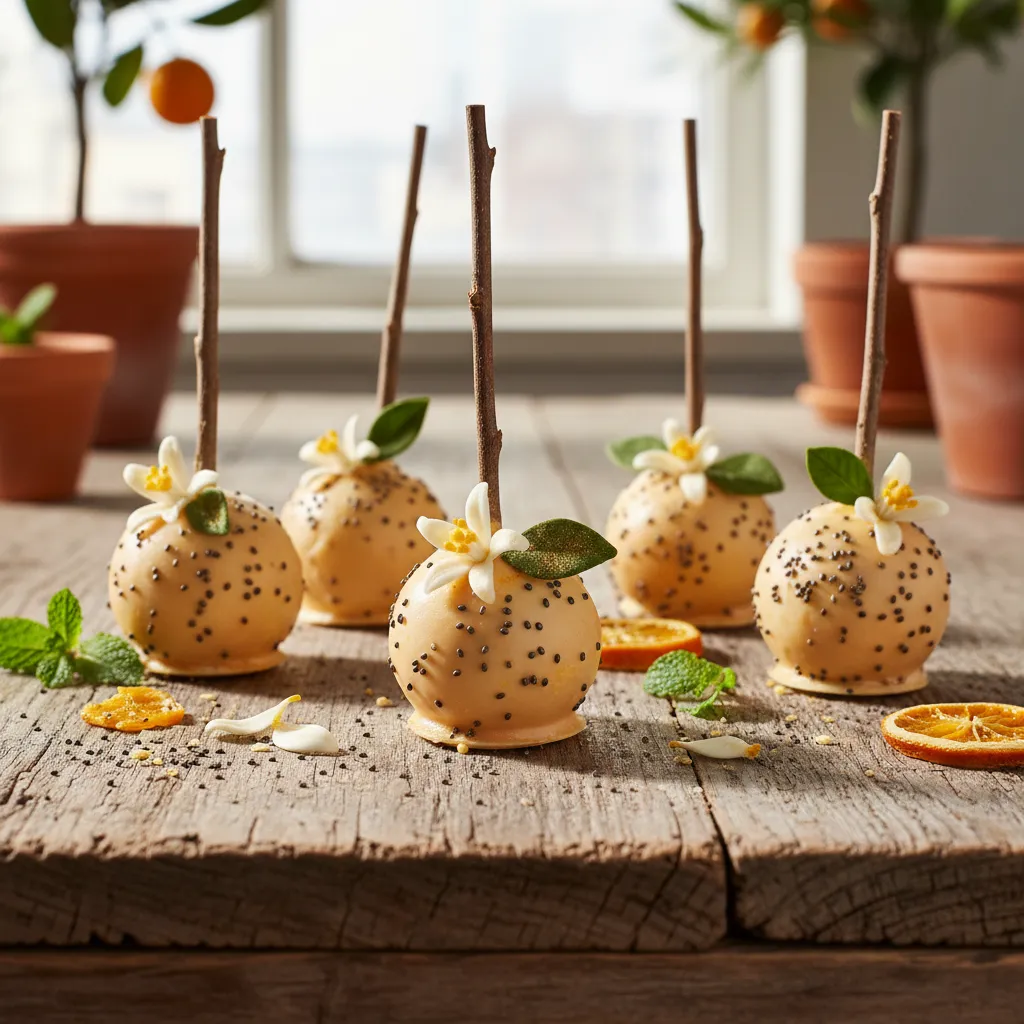 Blossoming Citrus and Chia Cake Pops