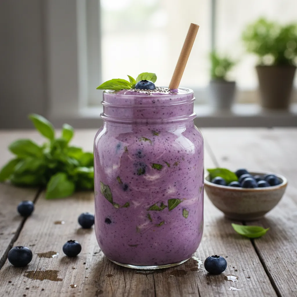 Blueberry Basil Bliss Smoothie