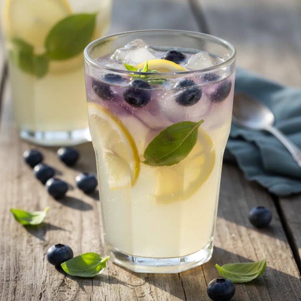 Blueberry Basil Lemonade Spritzer