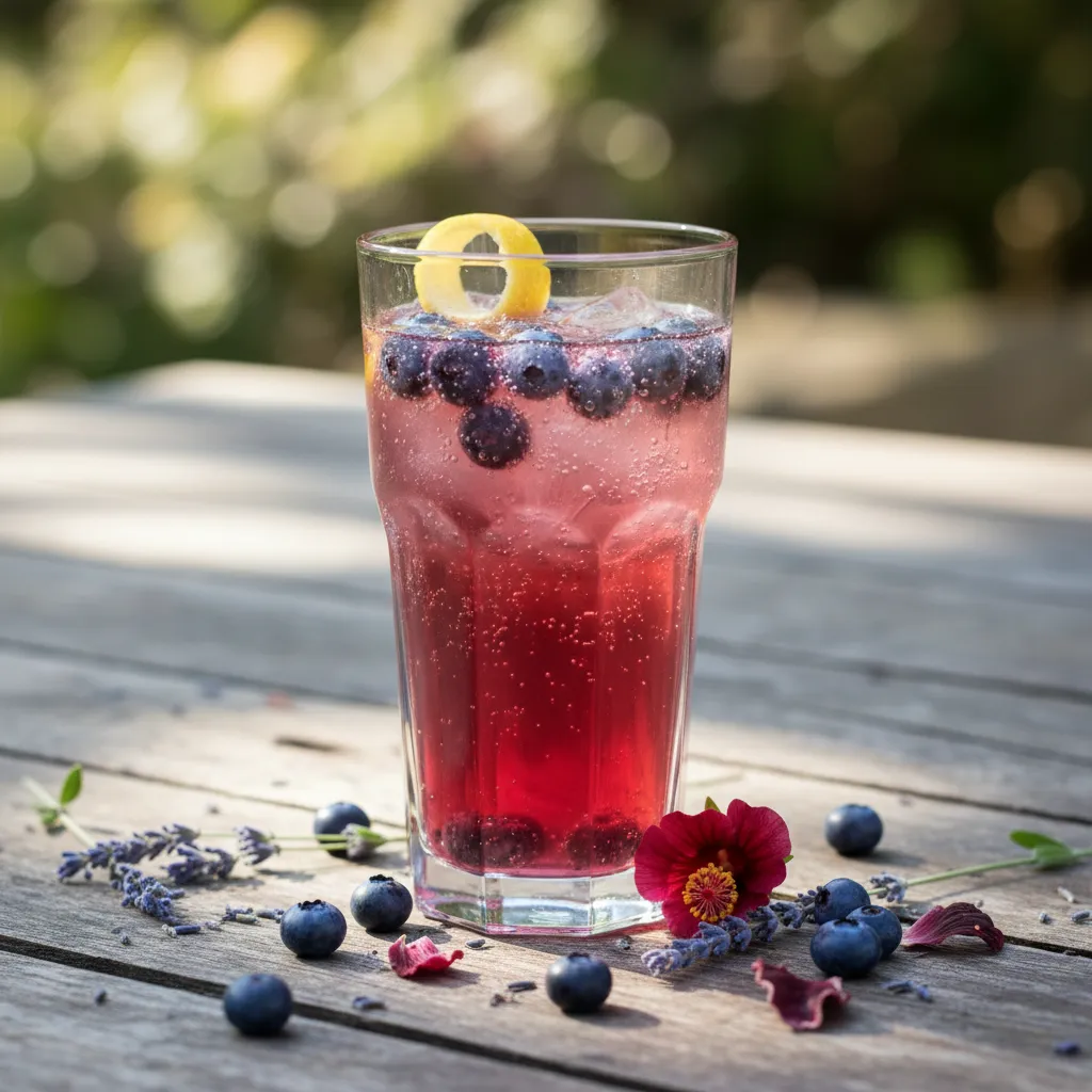 Blueberry Lavender Spritzer with Hibiscus Infusion