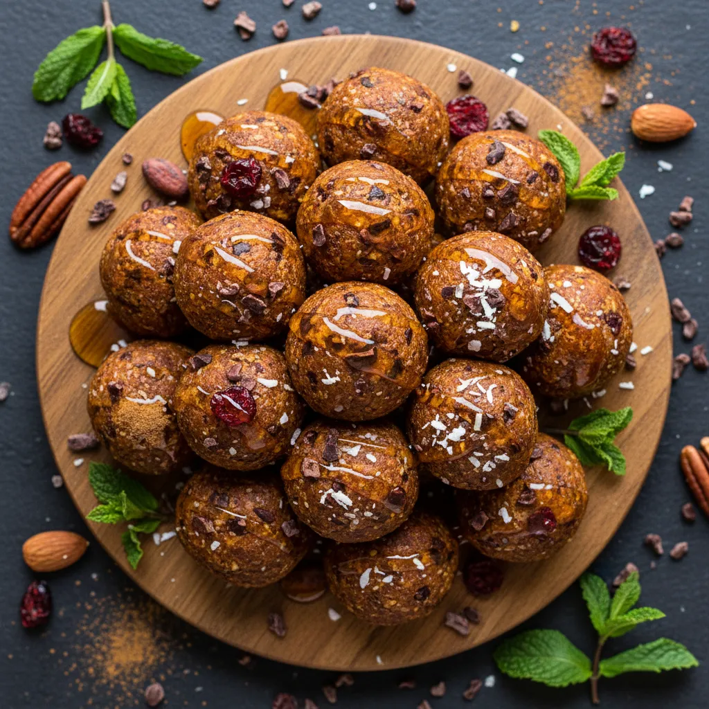 Cacao Nib Maple Sweet Potato Energy Bites