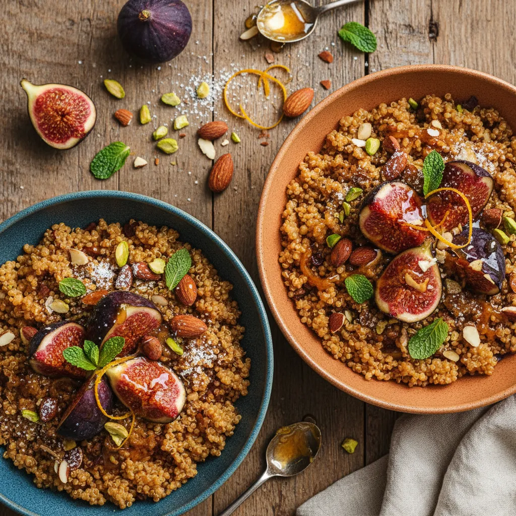 Caramelized Fig and Almond Spiced Quinoa Bowls