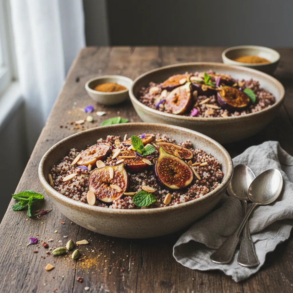 Caramelized Fig and Almond Spiced Quinoa Bowls
