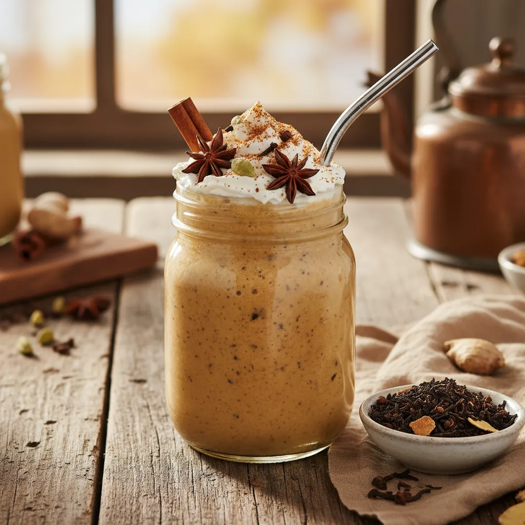 Chai-Infused Pumpkin Spice Smoothie with Oat Milk