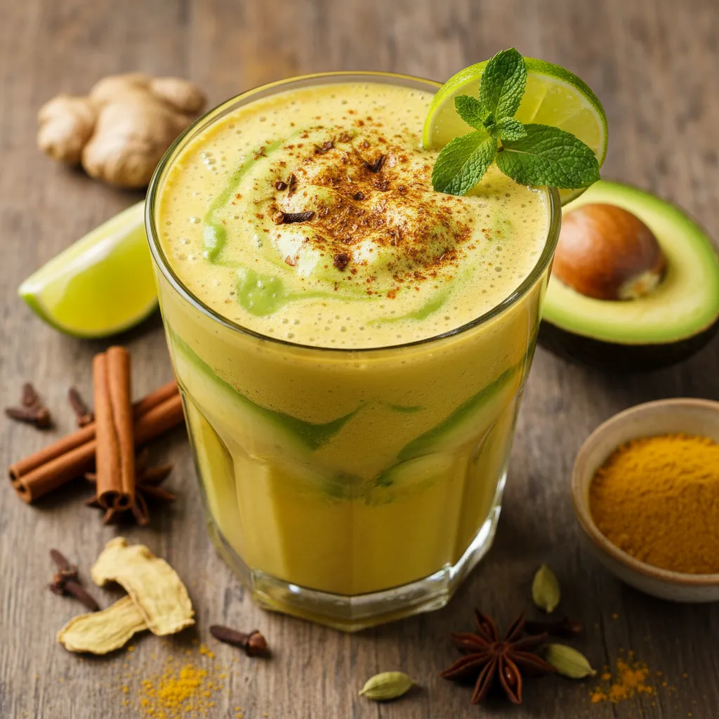 Chai-Spiced Golden Milk Smoothie with a Twist of Avocado