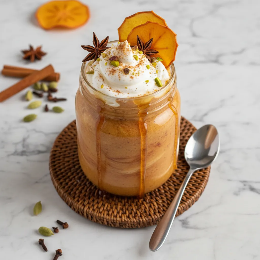 Chai-Spiced Persimmon Smoothie with Coconut Whip