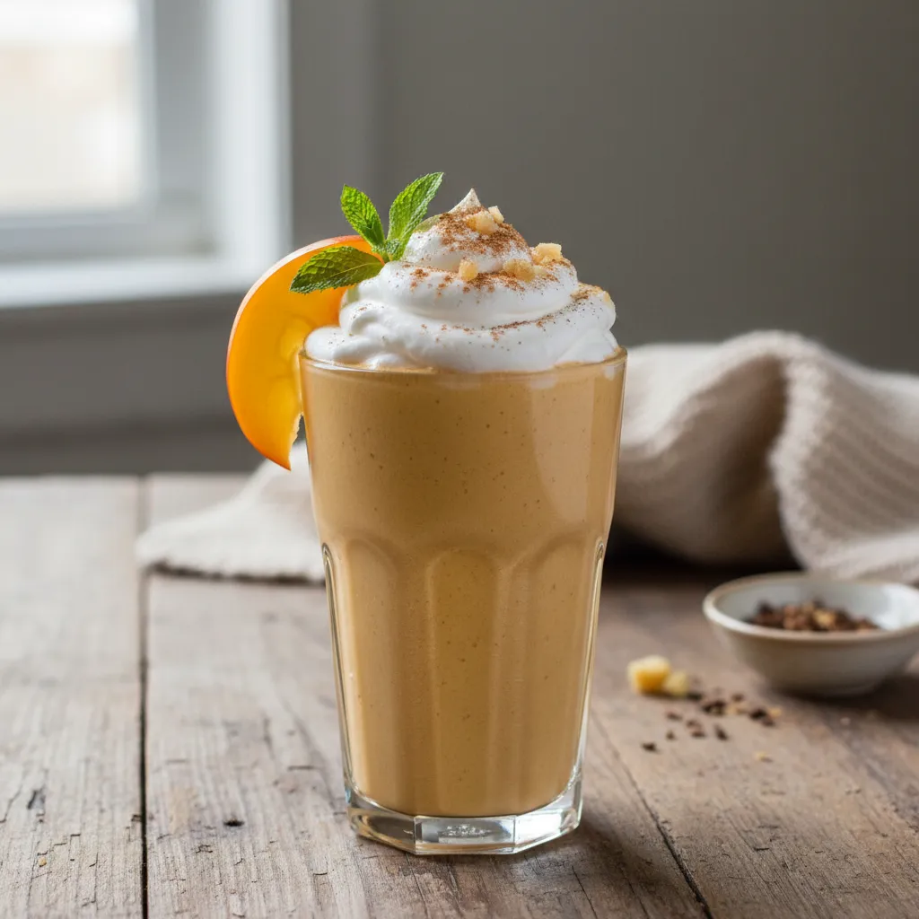 Chai-Spiced Persimmon Smoothie with Coconut Whip