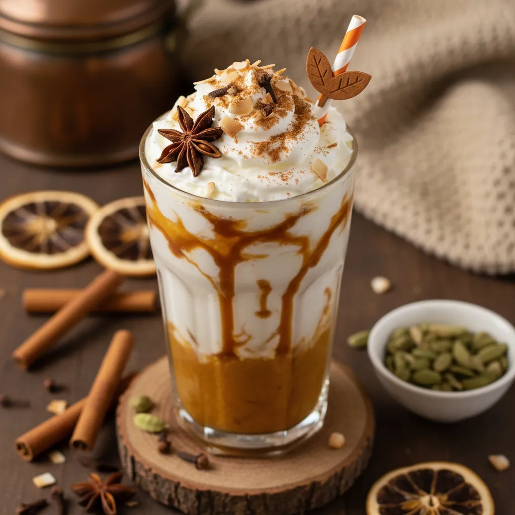 Chai-Spiced Pumpkin Coconut Frappe