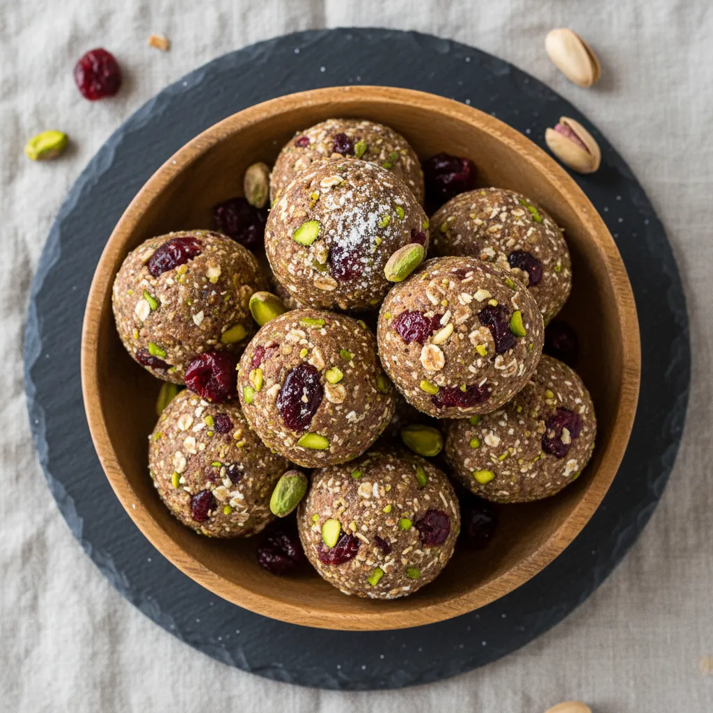 Cherry-Pistachio Energy Bliss Balls