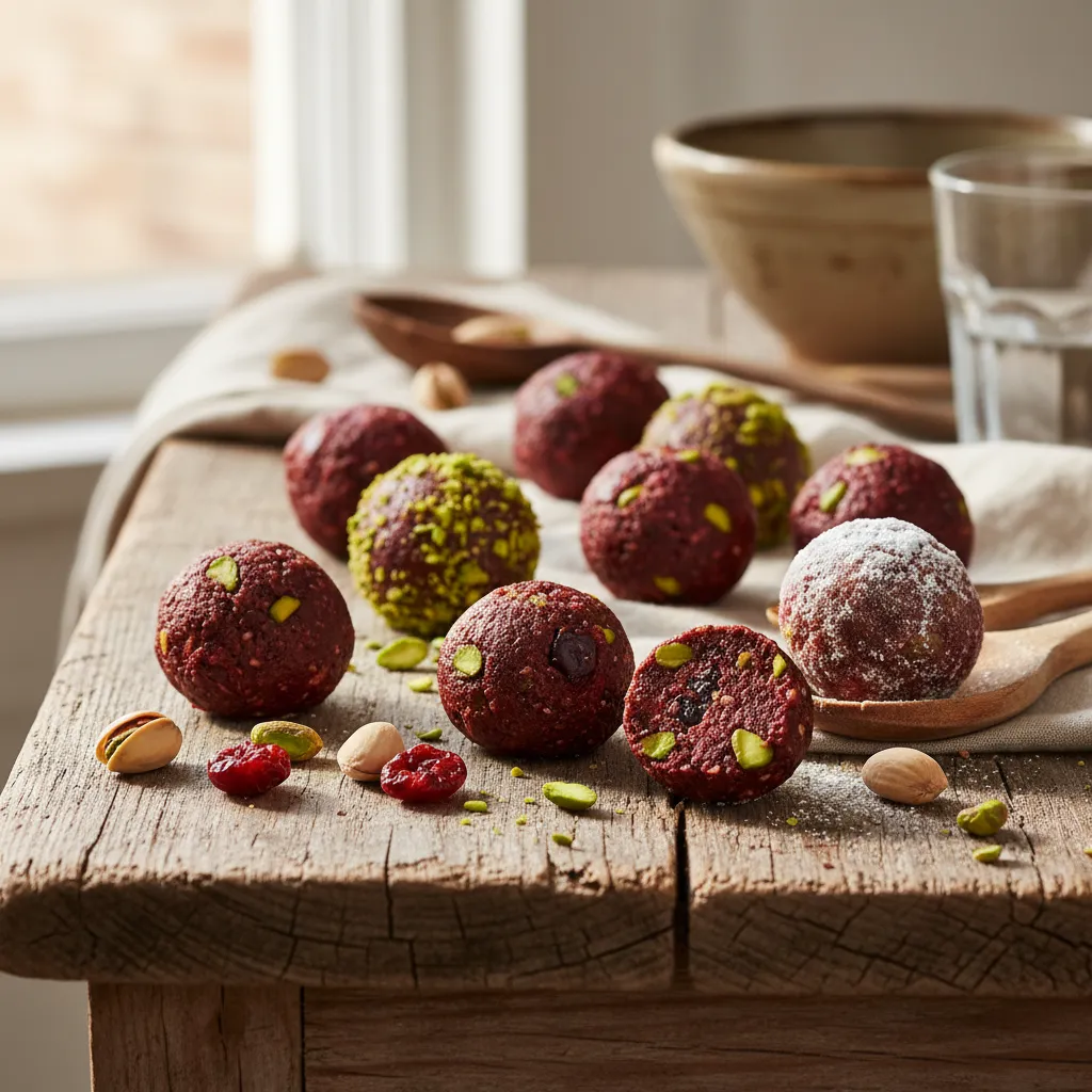 Cherry-Pistachio Energy Bliss Balls