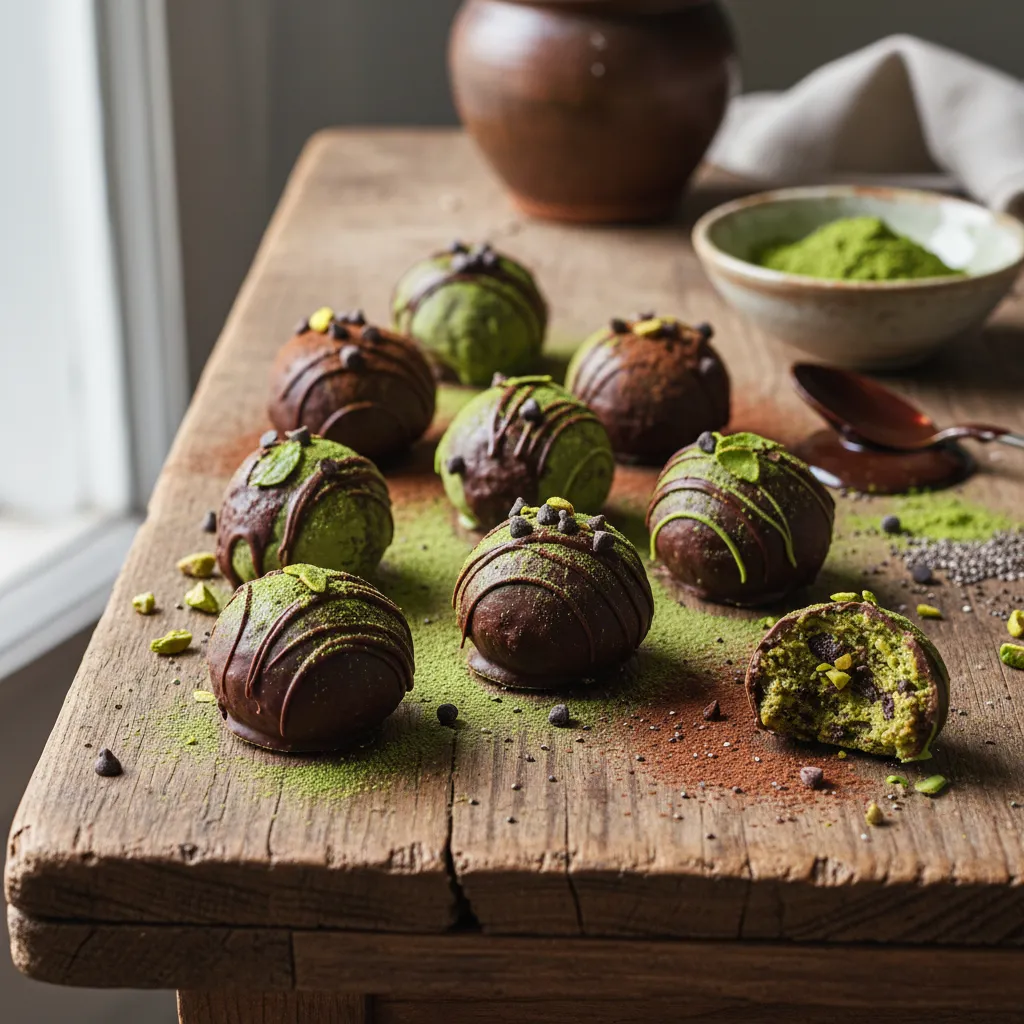 Choco-Matcha Bliss Protein Bites
