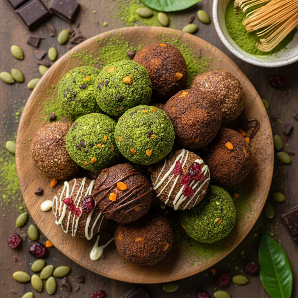 Choco-Pumpkin Matcha Energy Bites