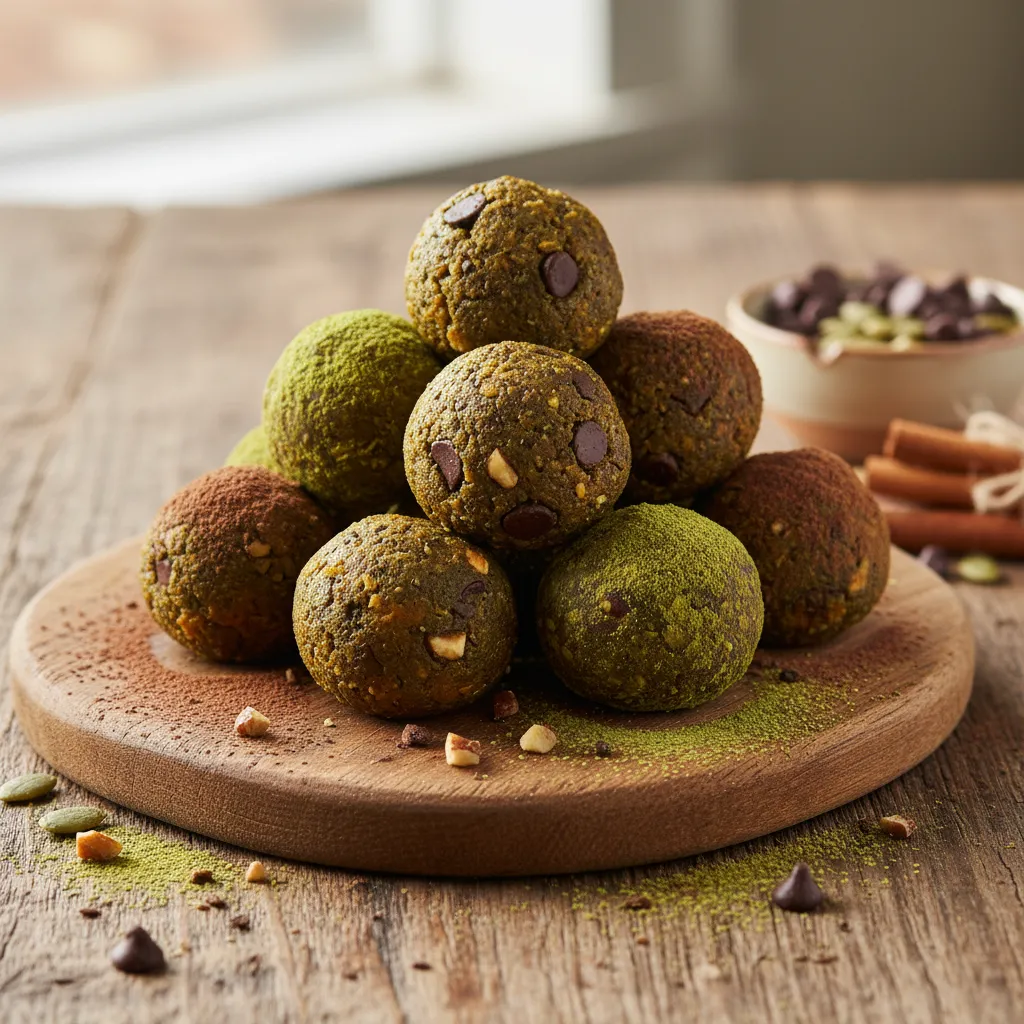 Choco-Pumpkin Matcha Energy Bites