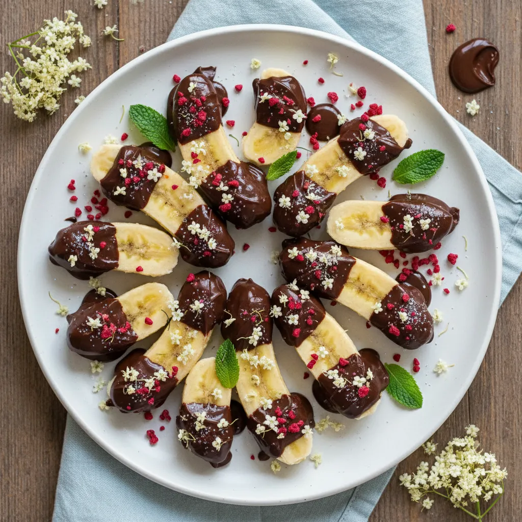 Chocolate-Dipped Elderflower Banana Bites