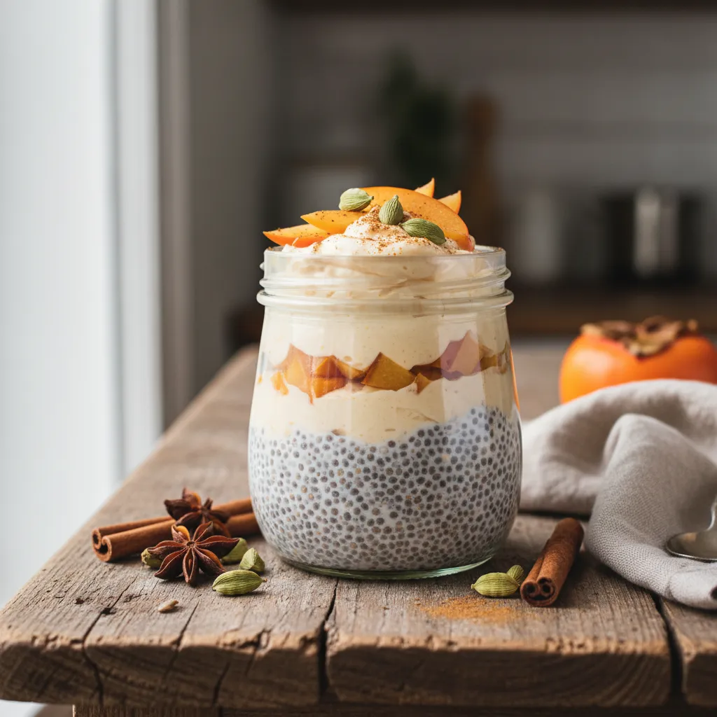 Cinnamon-Cardamom Chia Pudding with Persimmon Whip