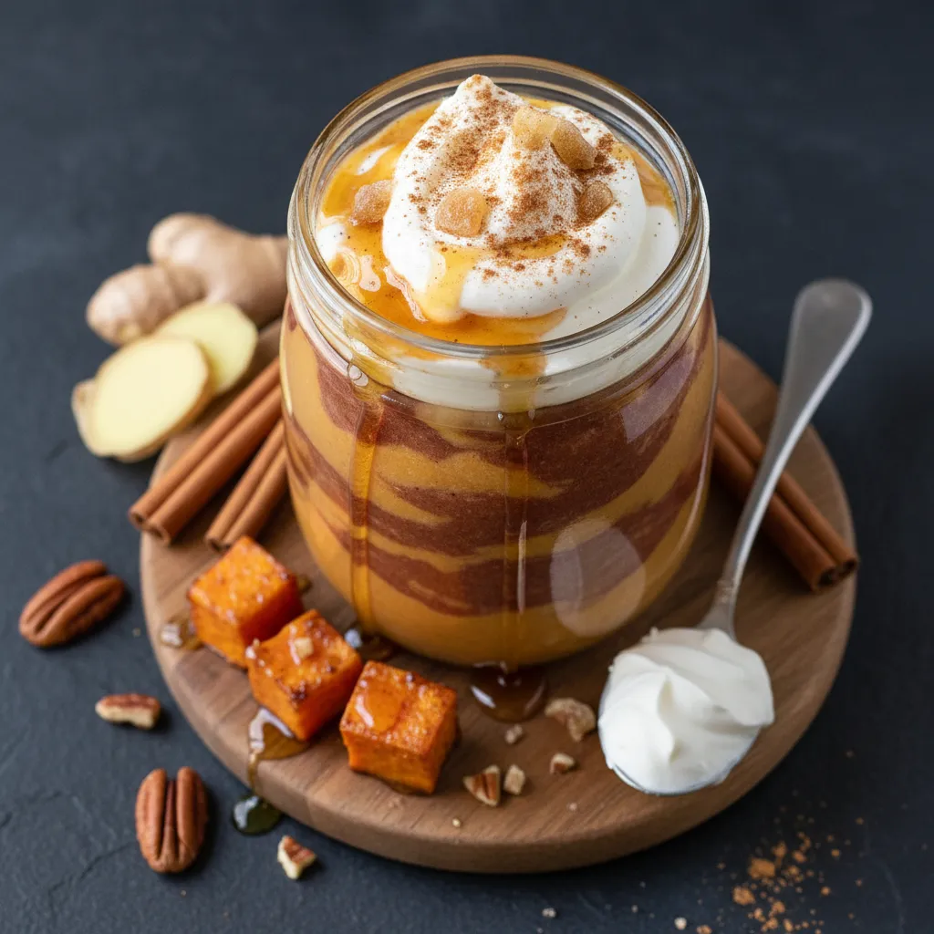 Cinnamon-Maple Sweet Potato Smoothie with Ginger Whip