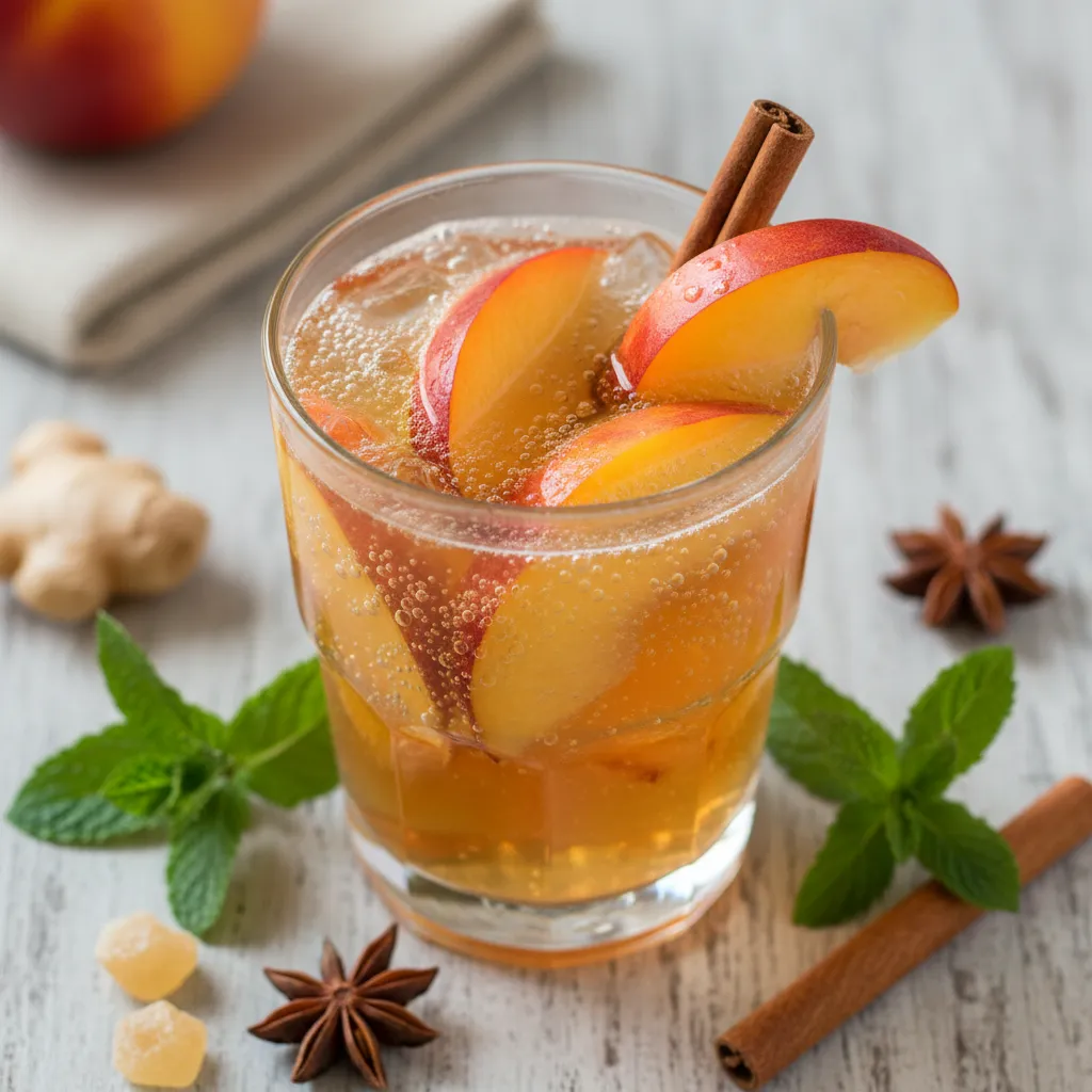 Cinnamon-Peach Sparkling Herbal Infusion