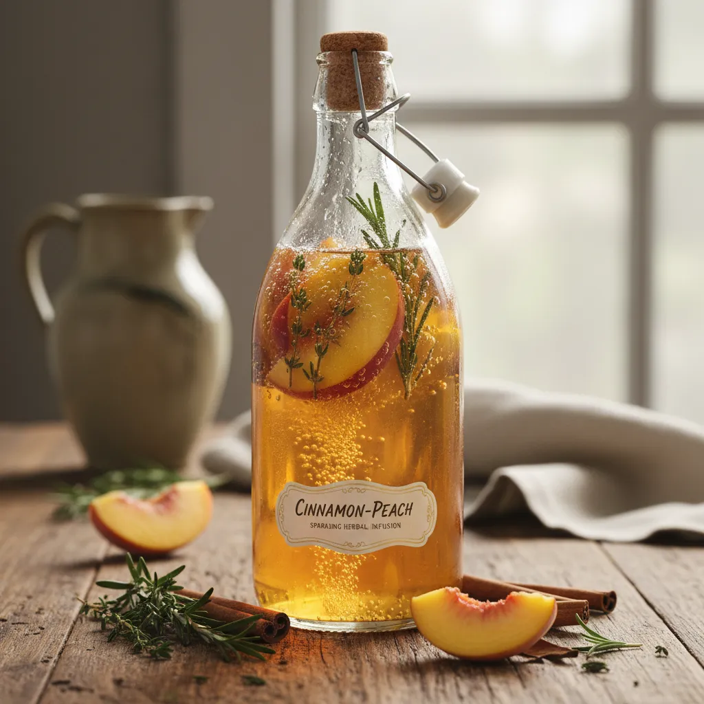 Cinnamon-Peach Sparkling Herbal Infusion