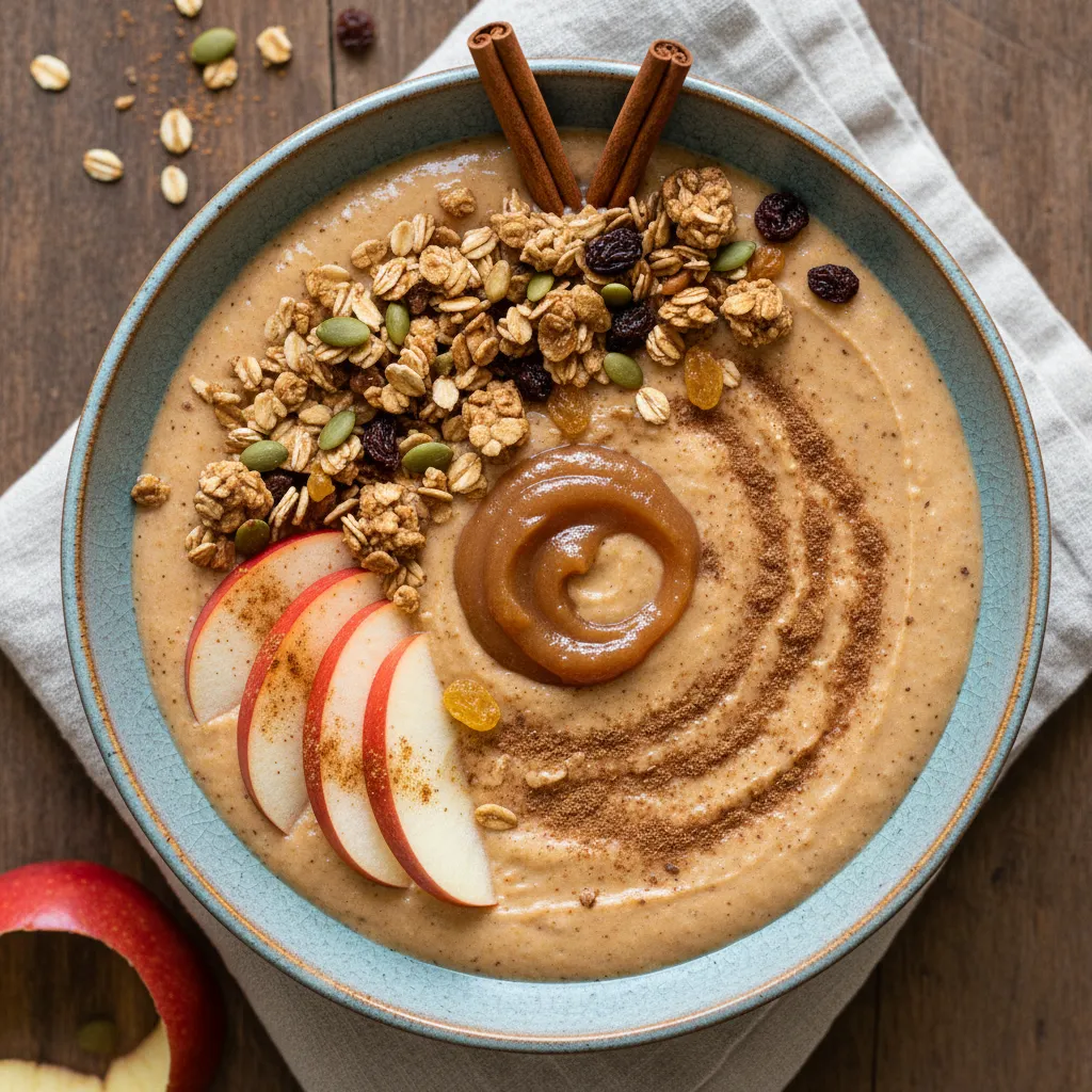 Cinnamon-Spiced Apple and Oat Smoothie Bowl