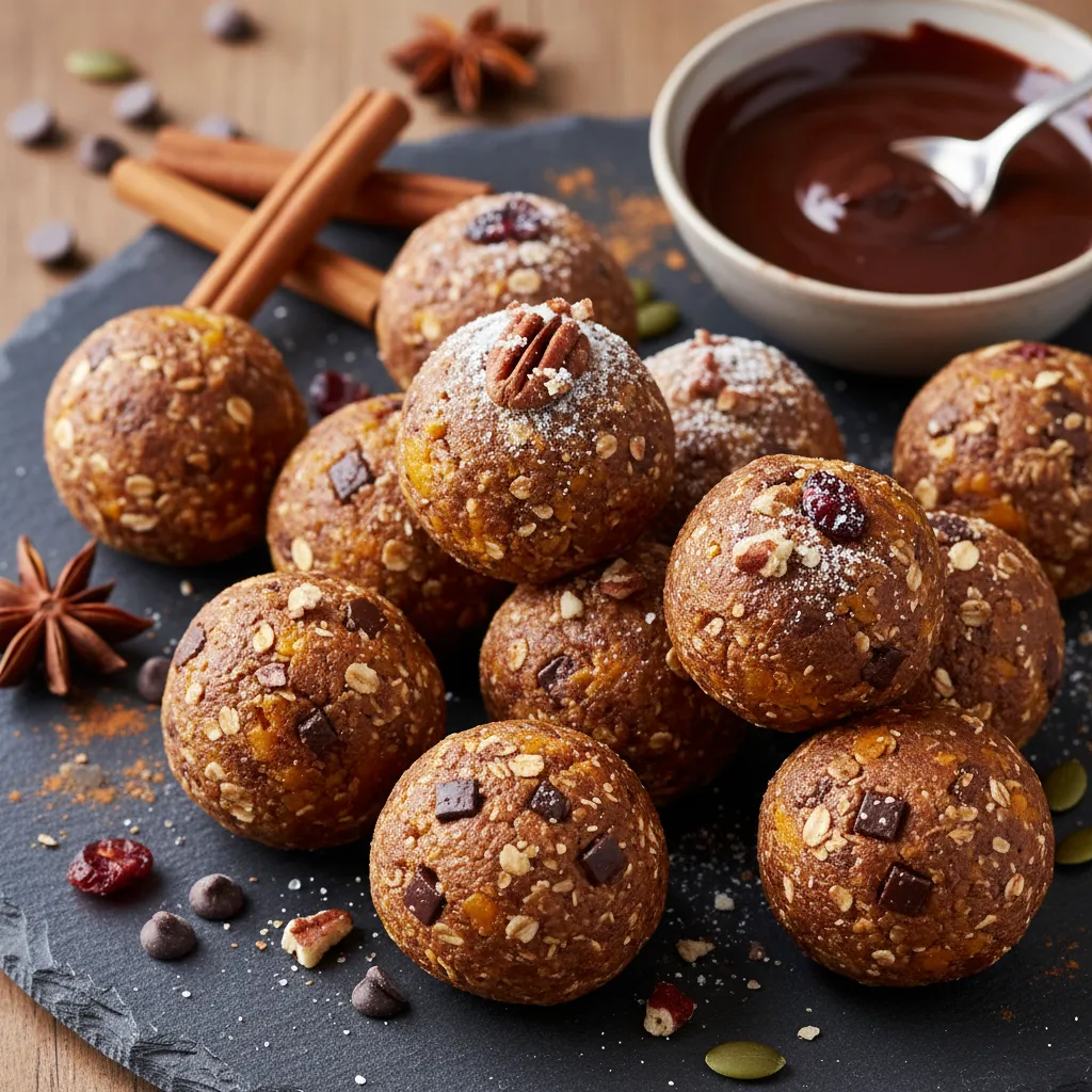 Cinnamon-Spiced Pumpkin Chocolate Chip Energy Bites