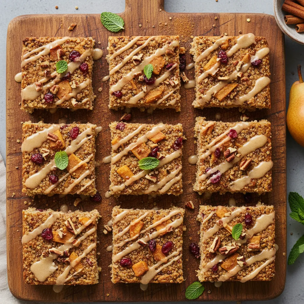 Cinnamon-Spiced Quinoa and Pear Bliss Bars