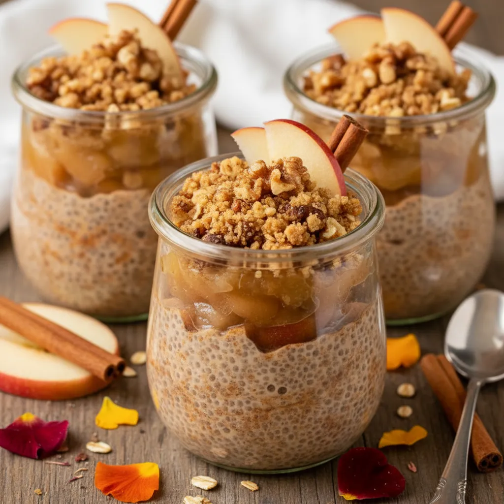 Cinnamon Apple Chia Pudding Cups with Walnut Crunch