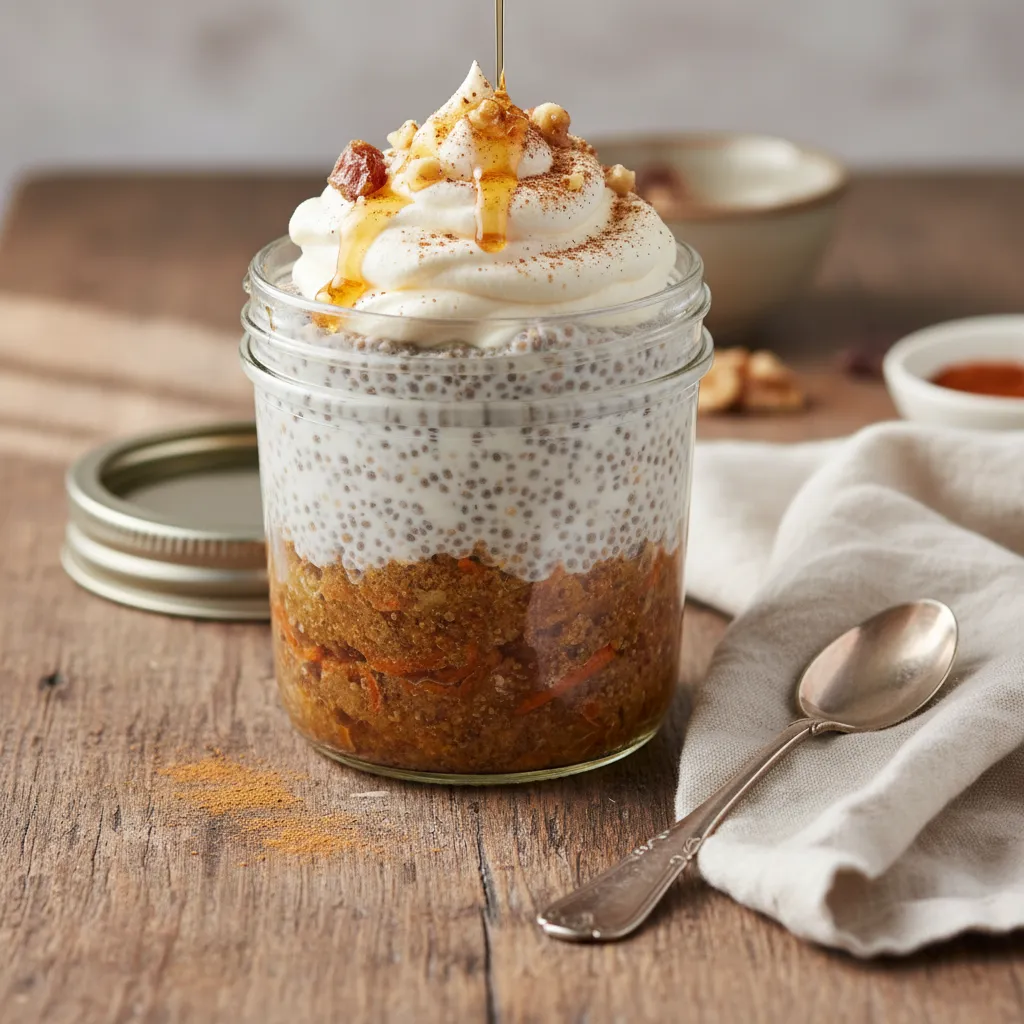 Cinnamon Date and Carrot Chia Pudding with Maple Whip