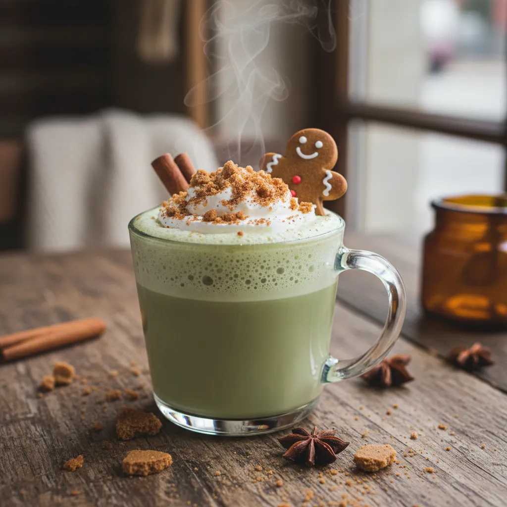 Cinnamon Gingerbread Matcha Latte