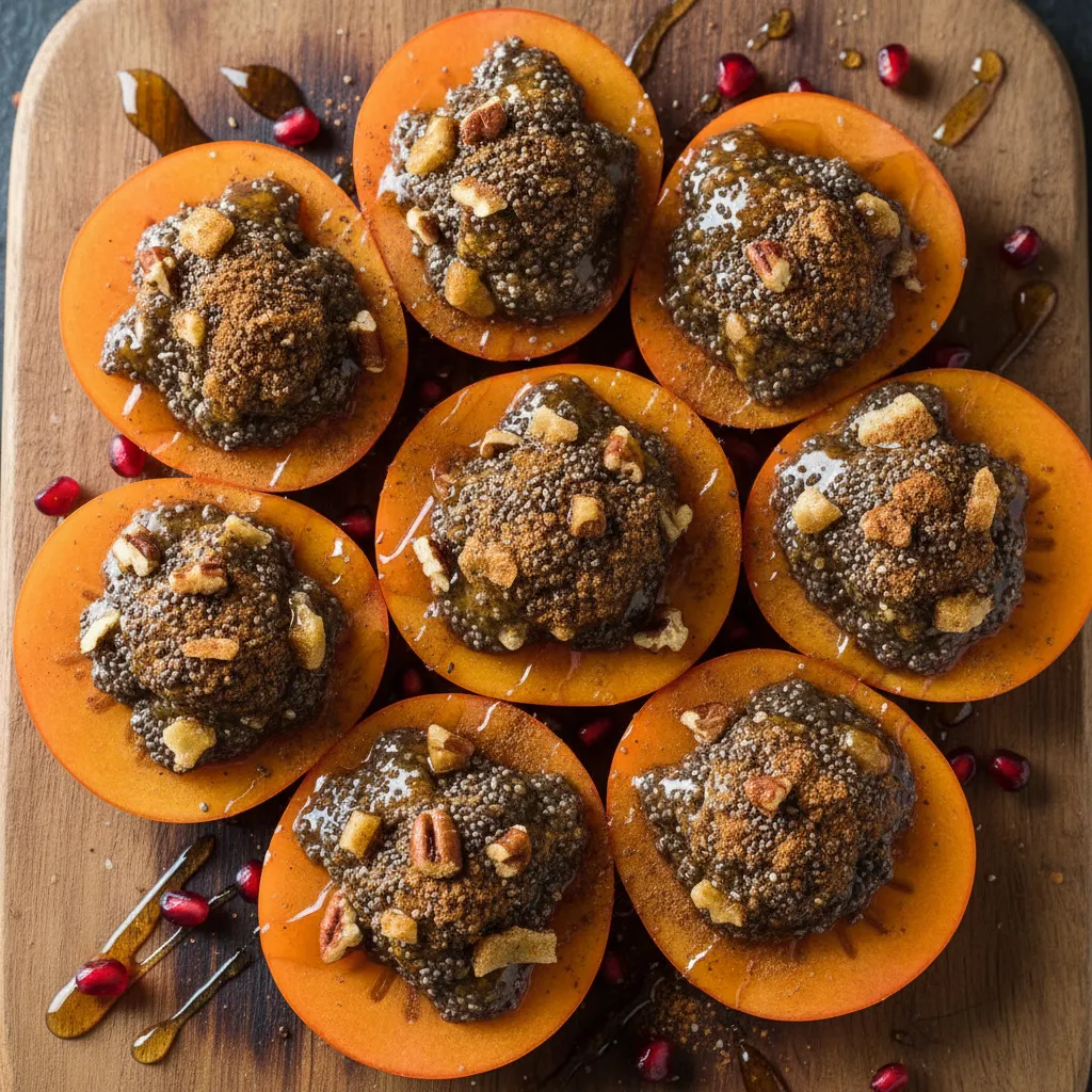 Cinnamon Maple Chia-Packed Persimmon Delights