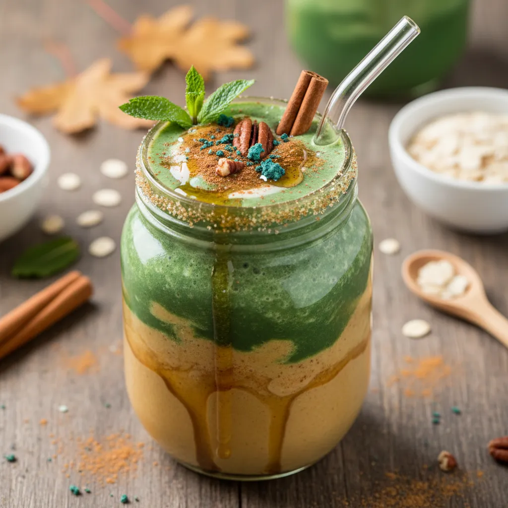 Cinnamon Maple Infusion Smoothie with Spirulina Boost