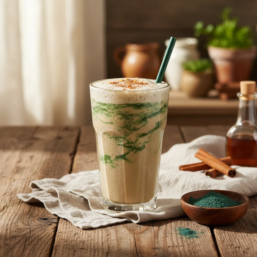 Cinnamon Maple Infusion Smoothie with Spirulina Boost