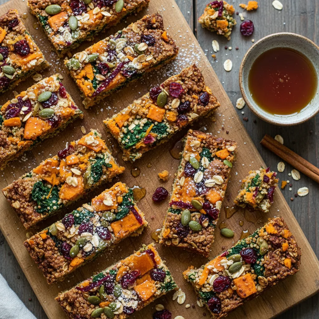 Cinnamon Maple Quinoa Energy Bars with Hidden Veggies
