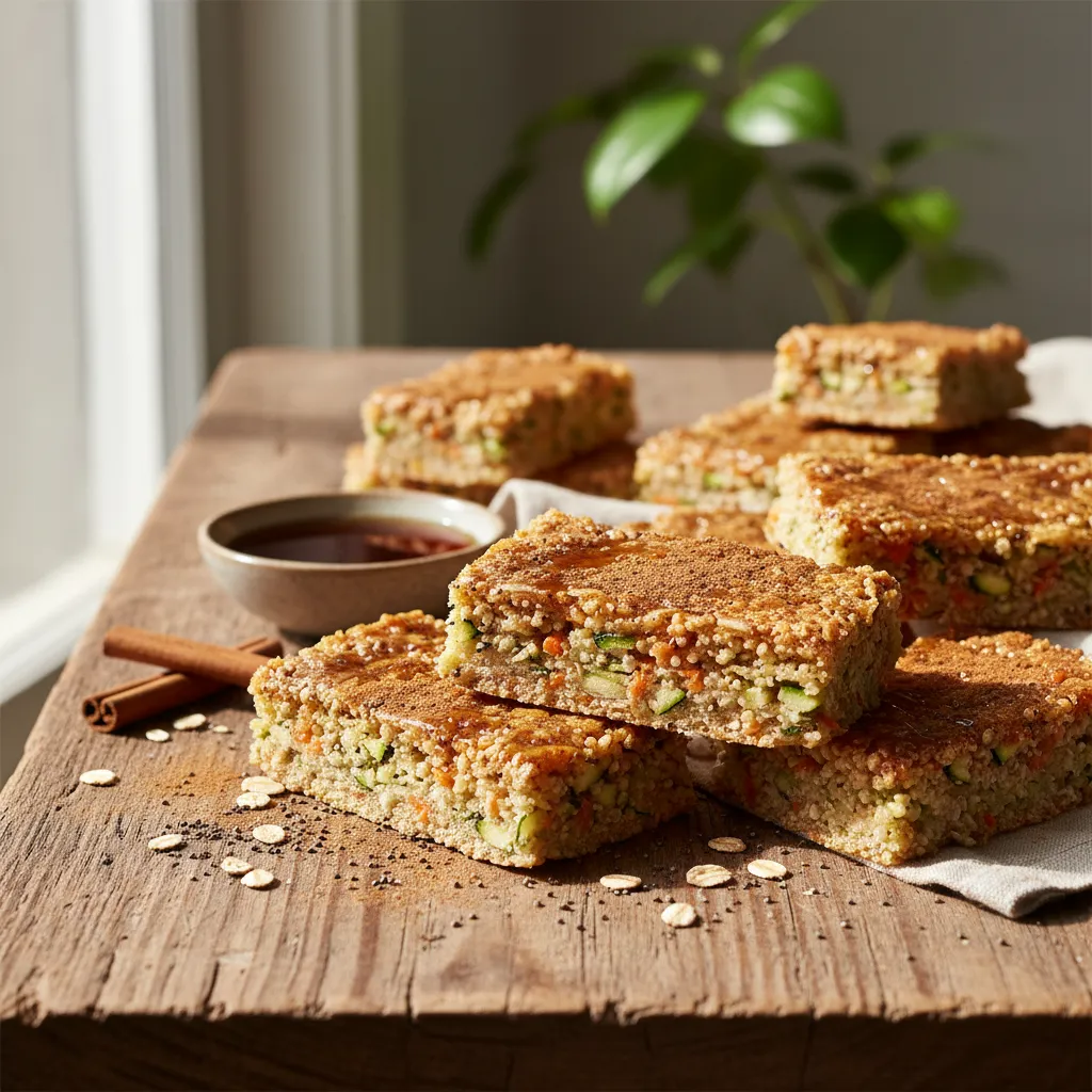 Cinnamon Maple Quinoa Energy Bars with Hidden Veggies