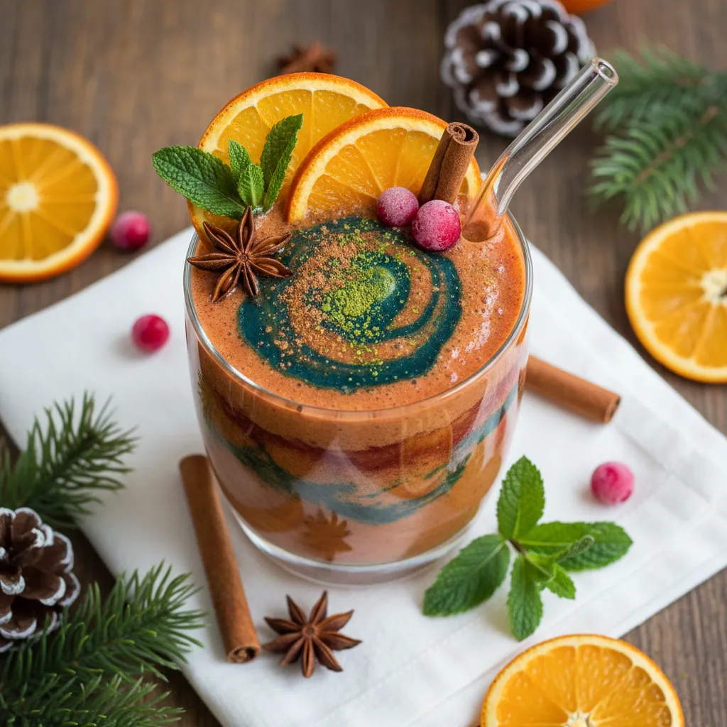 Cinnamon Orange Winter Citrus Smoothie with Spirulina Boost