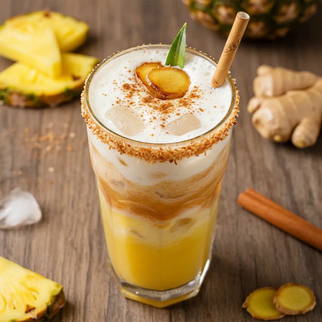 Cinnamon Pineapple Ginger Fizz Smoothie