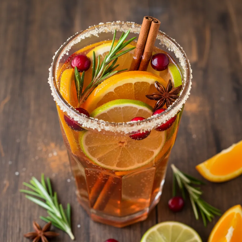 Cinnamon Rosemary Citrus Sparkler with Sparkling Water