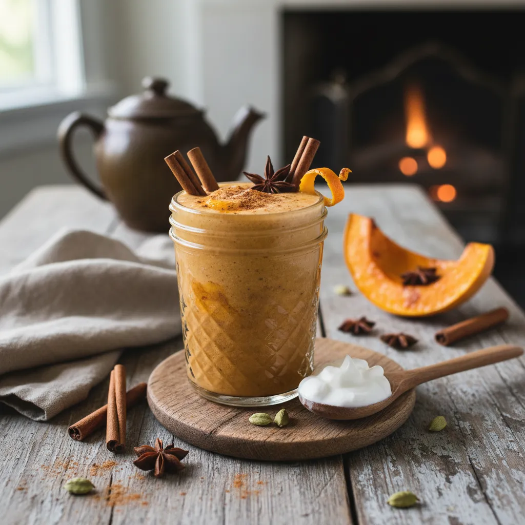 Cinnamon Spice Chai Superfood Smoothie with a Twist of Squash